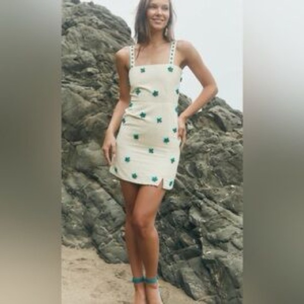 EDDY Mini Dress with Blue Floral Details